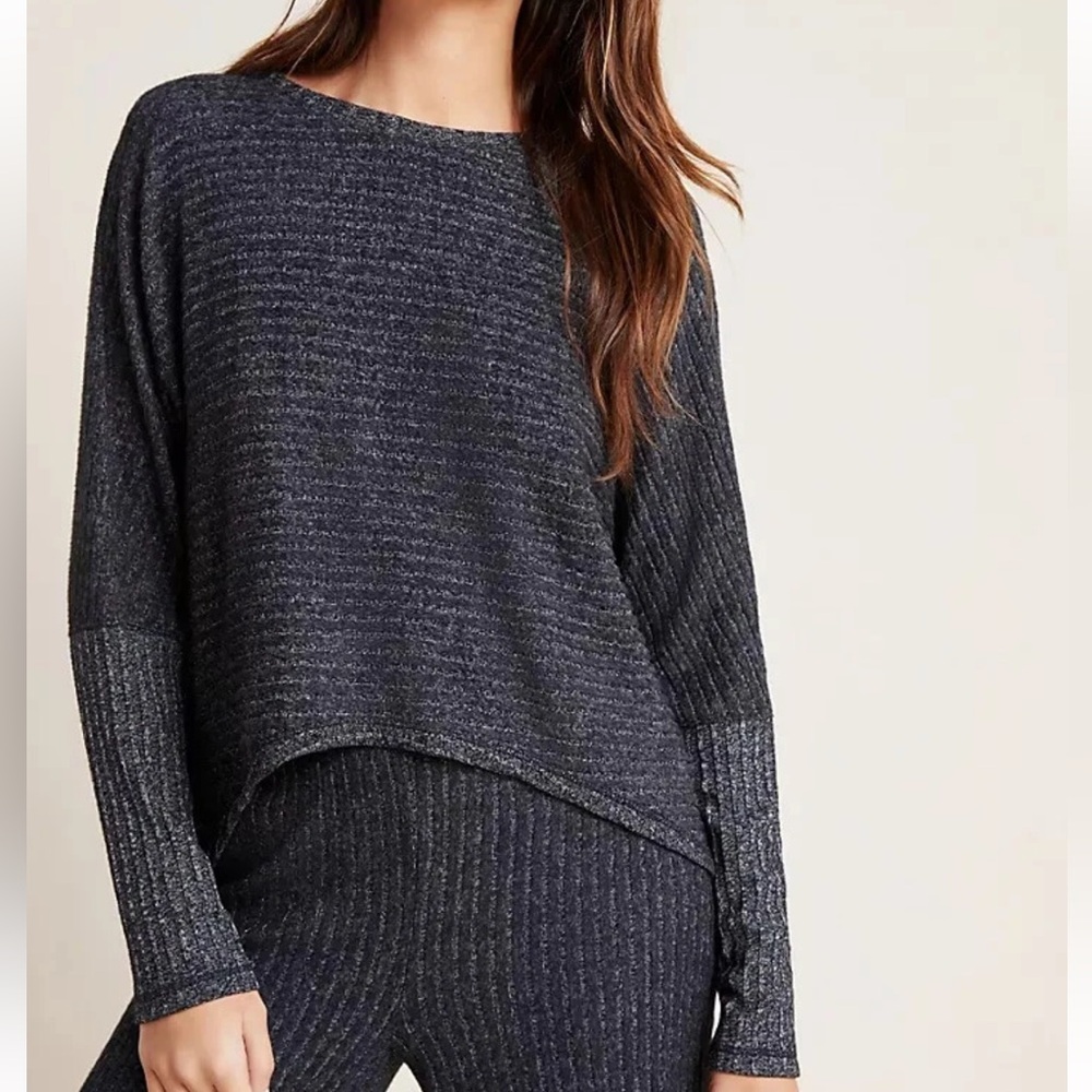 Splendid charcoal tie back pullover
